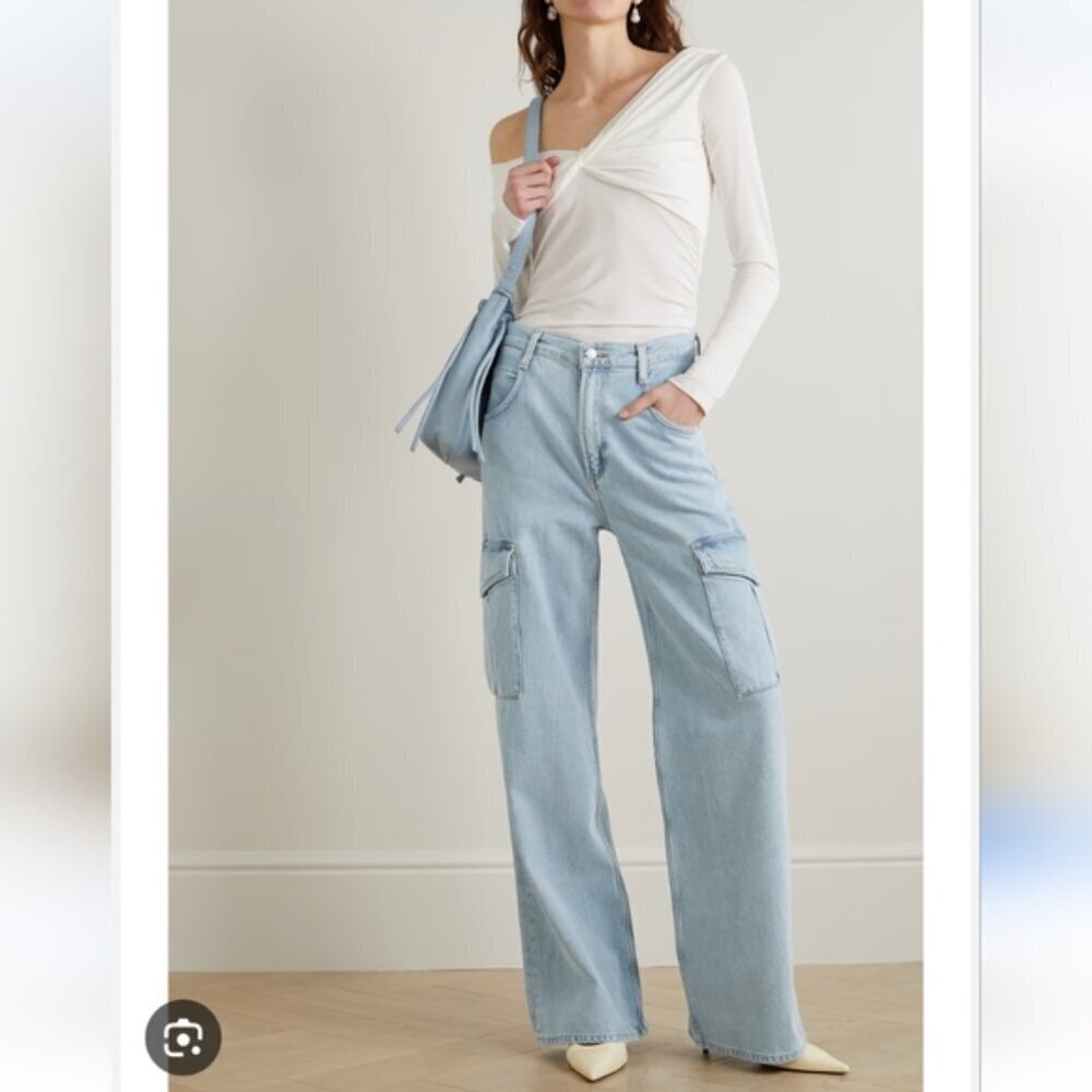NWT Agolde Minka Cargo Jeans Realm Baggy Wide Leg Women’s Size 32 Denim Luxury